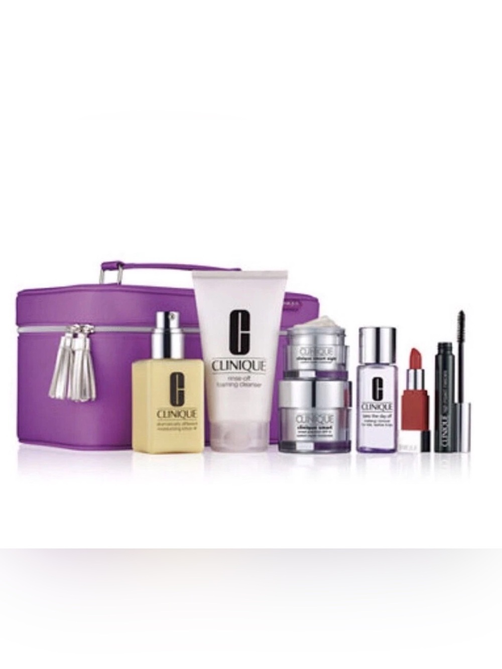 Clinique Best of Clinique 7-Pc Gift Set Train Case 5 Full Size + 2 Deluxe